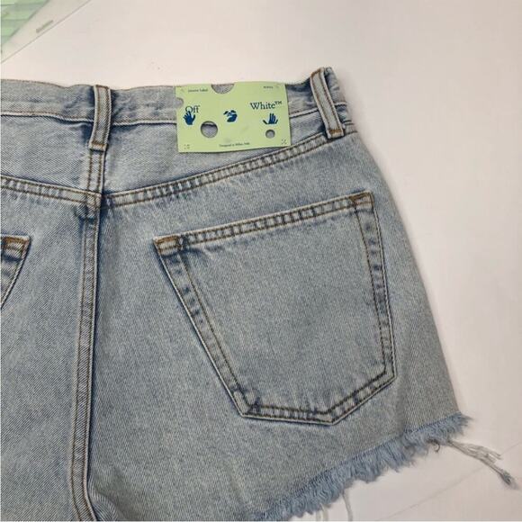 Off-White Frayed Hem Bleach shorts blue no color - 27 - Picture 9 of 15